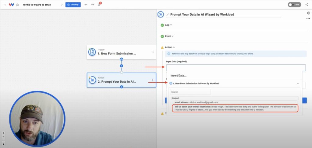 Mapping form response data into AI Wizard by Workload to generate Automatically Send AI-Powered Replies.
