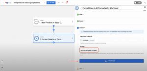Entering a plain English prompt in AI Wizard to format category data.