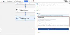Configure AI Formatter to extract the product name from Zettle Purchases with Odoo.