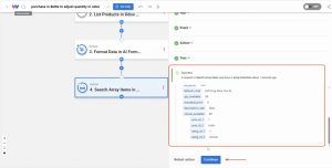 Successful Array Functions response showing product details from Odoo.