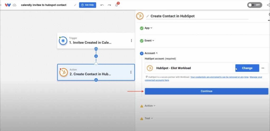 Sign in to HubSpot so your Calendly invitee to HubSpot contact automation can create CRM records automatically.