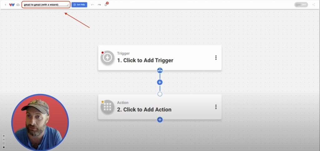 Naming a new automation in Workload to Automatically Reply to Gmail Messages.
