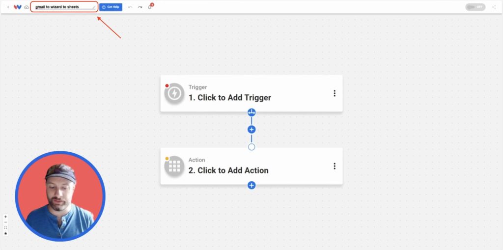 Naming a workflow “Summarize New Emails with AI” in the Workload editor title field.