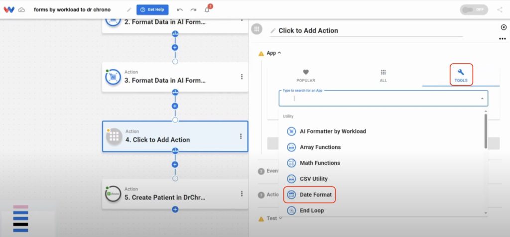 Select the “Format Date” option to structure your output correctly.
