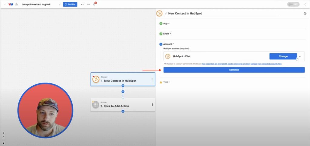 Connecting a HubSpot account to Workload for automated lead follow-ups.
