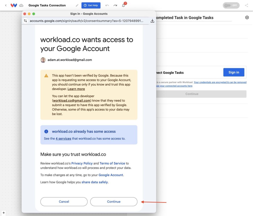 Confirm authorization again to allow access.