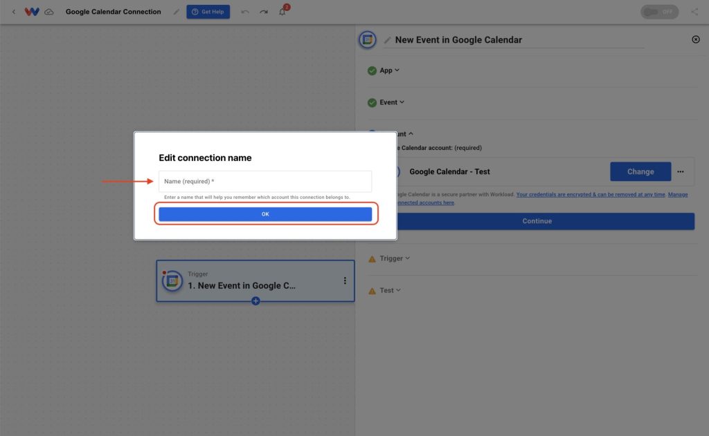 Enter a name to identify your new connection.