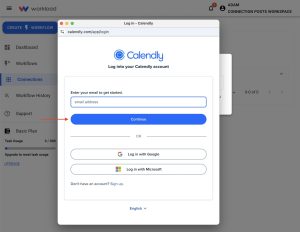 Enter your Calendly email address in the sign‑in window.