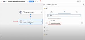 Add an action step and select Odoo ERP Self-Hosted as the next app.