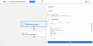 Run a test trigger to pull sample product data into the Odoo Products in Google Sheets automation.
