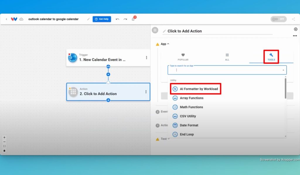 In Step 2, click the Tools menu and then choose "AI Formatter by Workload".