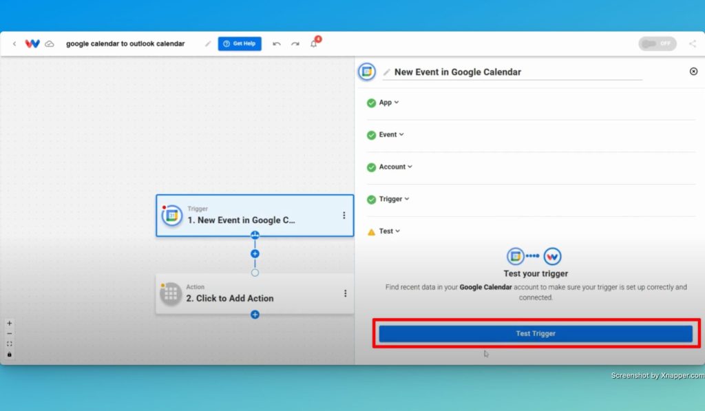Test the trigger of the instant event sync integration.