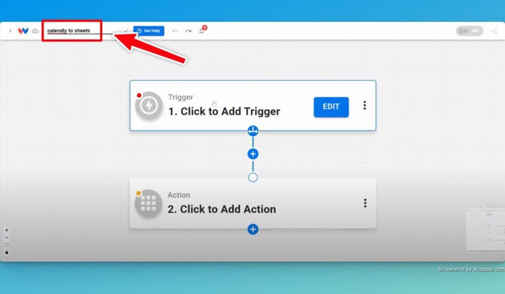 Give the Calendly Invite Logging workflow a unique name.