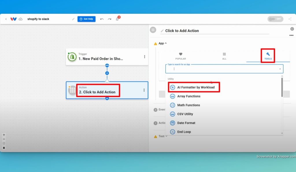 Add a step using the "AI Formatter by Workload" located in the TOOLS menu.